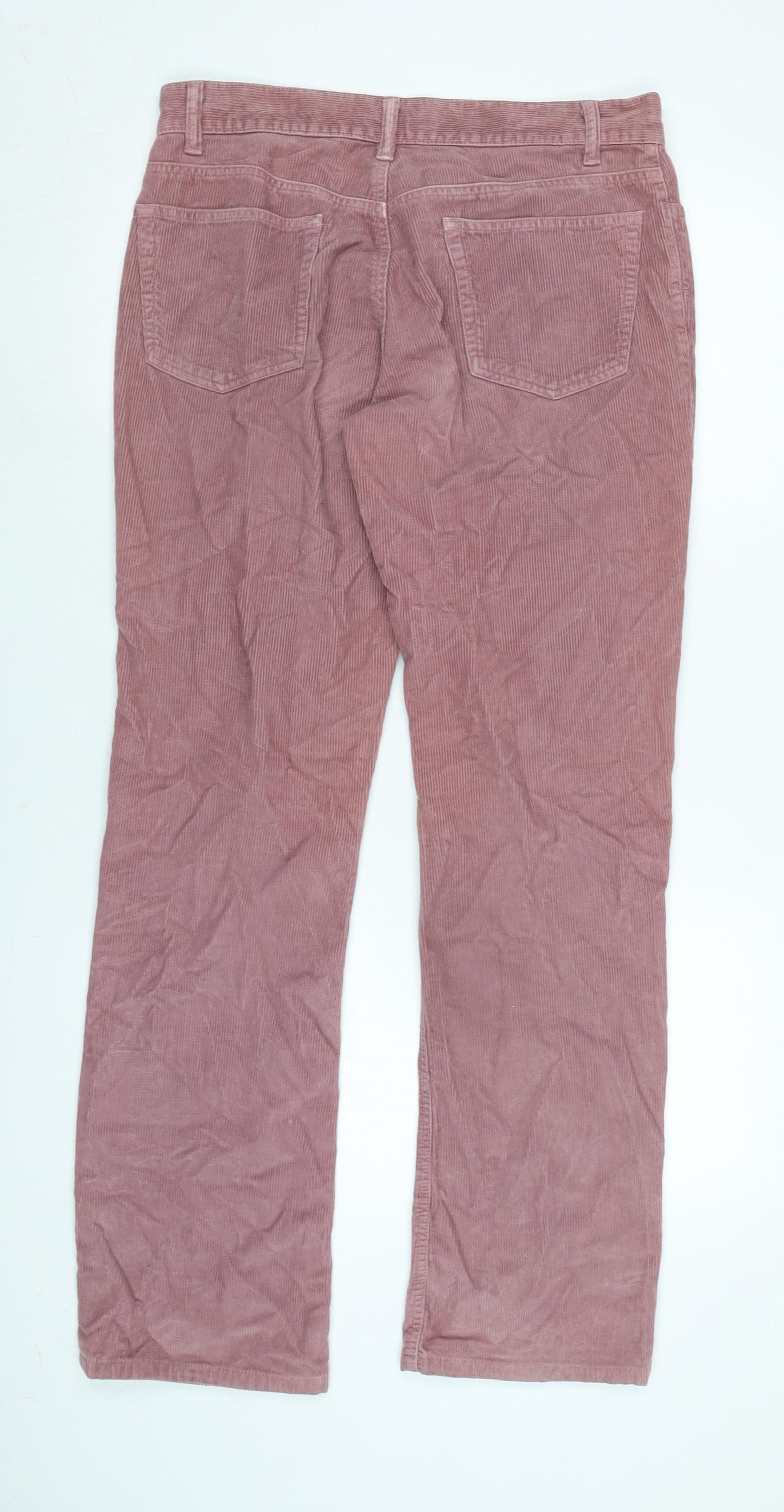 United Colors of Benetton Womens Pink Cotton Blend Trousers Size 30 in L31 in Regular Zip