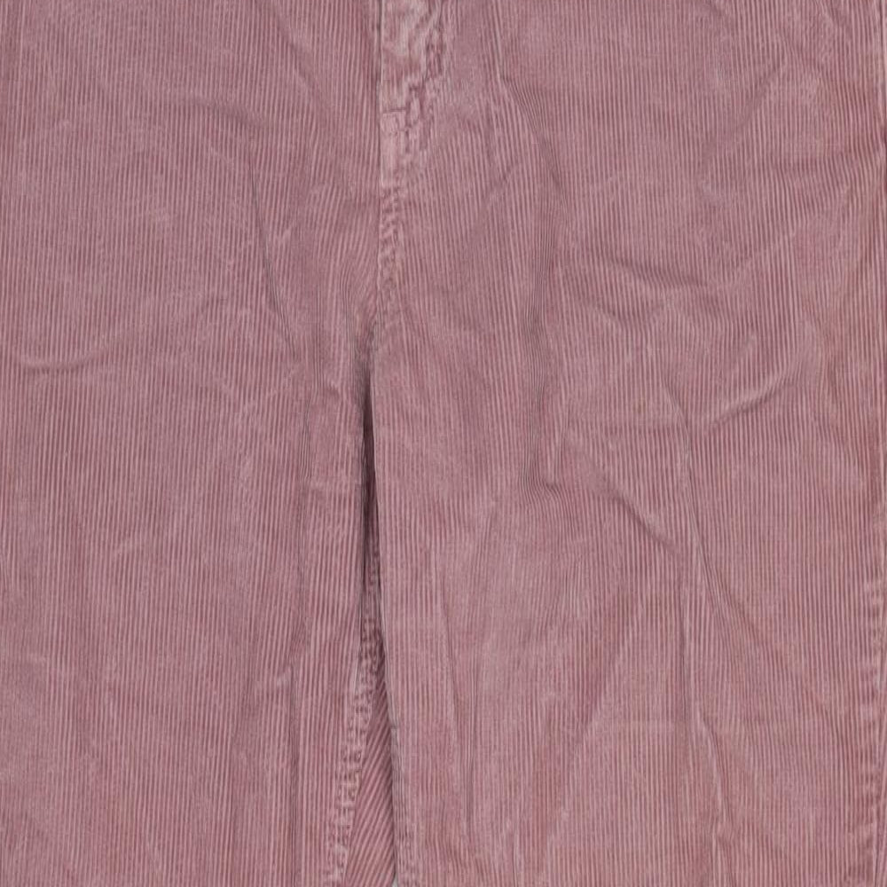 United Colors of Benetton Womens Pink Cotton Blend Trousers Size 30 in L31 in Regular Zip