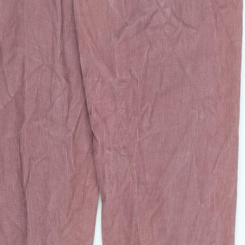 United Colors of Benetton Womens Pink Cotton Blend Trousers Size 30 in L31 in Regular Zip