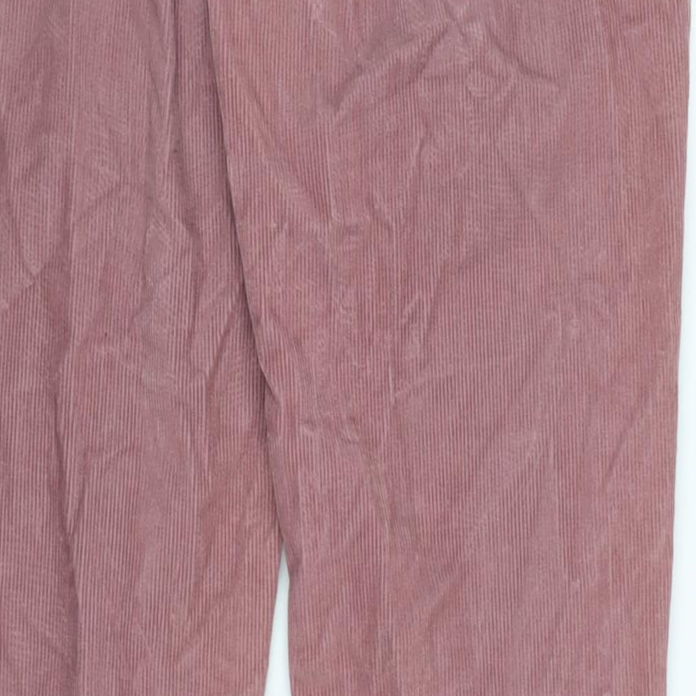 United Colors of Benetton Womens Pink Cotton Blend Trousers Size 30 in L31 in Regular Zip