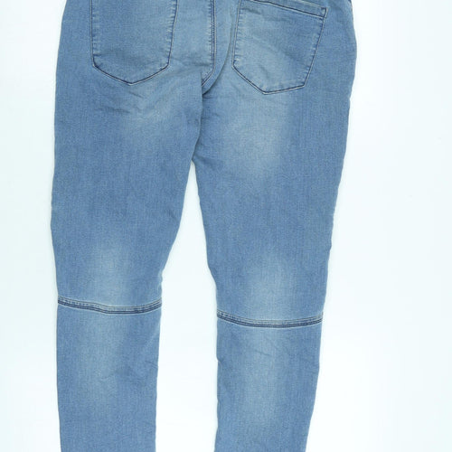 silksilk Womens Blue Cotton Blend Tapered Jeans Size L L27 in Regular Zip