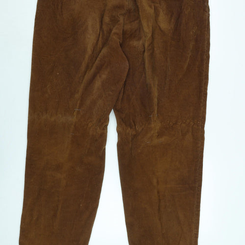 Racing Green Mens Brown Cotton Trousers Size 36 in L31 in Regular Zip