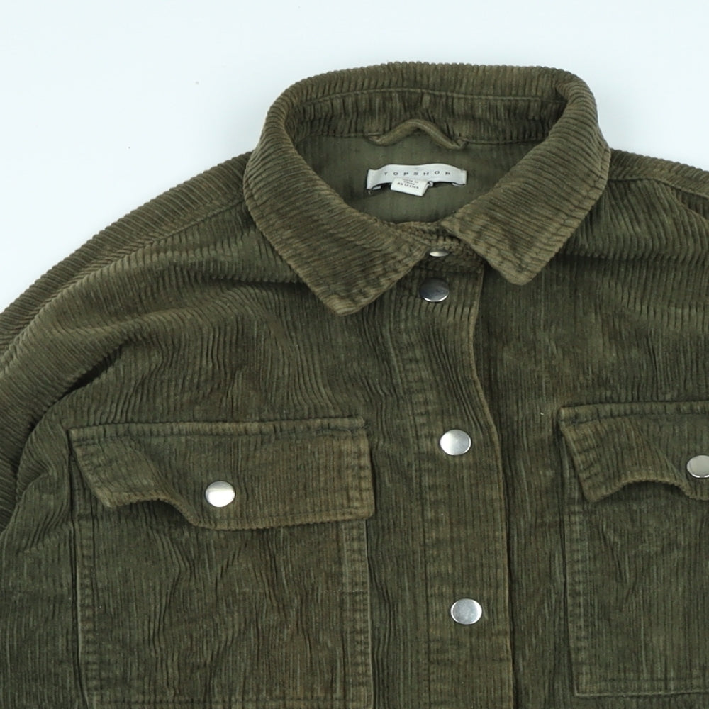 Topshop Womens Green Jacket Size 8 Button