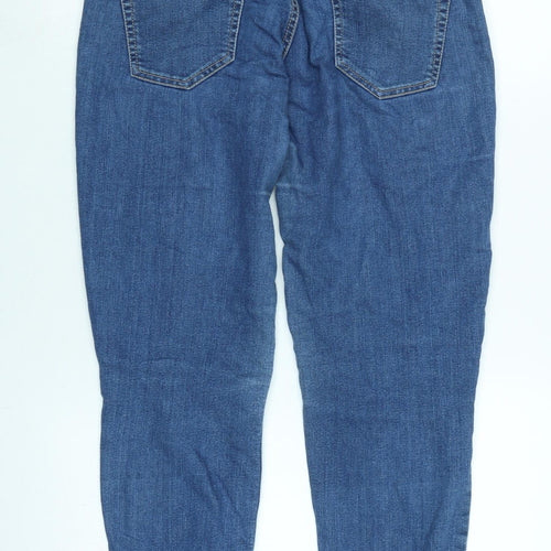 Tiffosi Womens Blue Cotton Blend Tapered Jeans Size 26 in L26 in Regular Zip - Distressed- Raw hem.