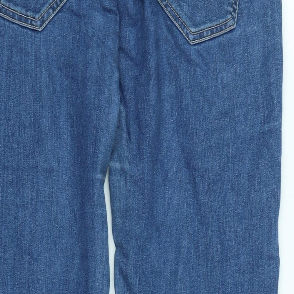 Tiffosi Womens Blue Cotton Blend Tapered Jeans Size 26 in L26 in Regular Zip - Distressed- Raw hem.