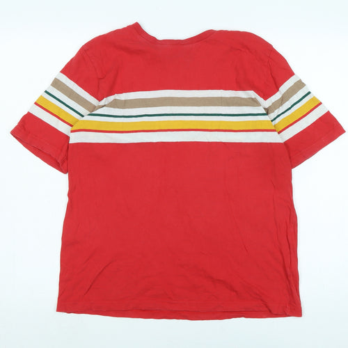 BDG Mens Red Cotton T-Shirt Size M Crew Neck - Logo