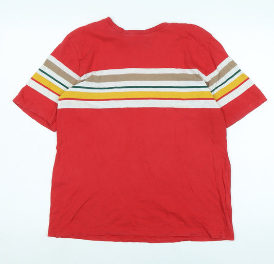 BDG Mens Red Cotton T-Shirt Size M Crew Neck - Logo