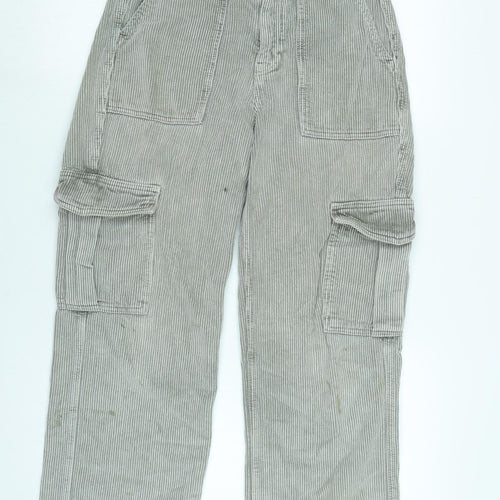 BDG Womens Grey Cotton Trousers Size 27 in L30 in Regular Zip