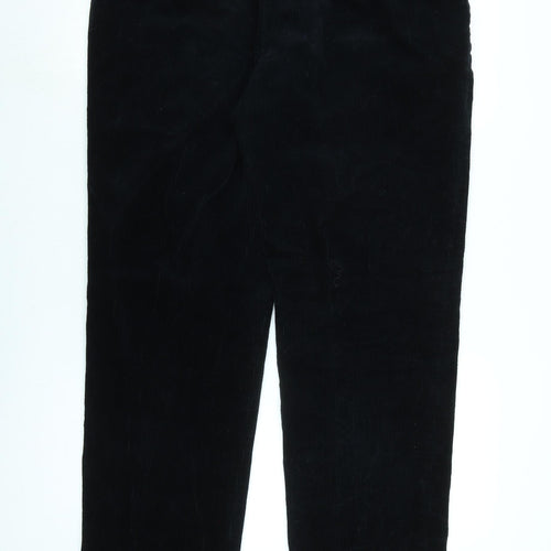 Brook Taverner Mens Blue Cotton Blend Trousers Size 38 in L29 in Regular Zip - Logo