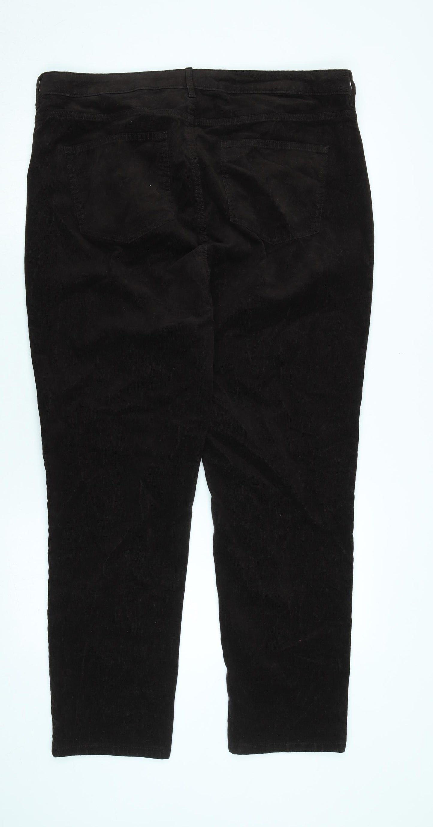 Marks and Spencer Mens Brown Cotton Trousers Size 38 in L29 in Regular Zip