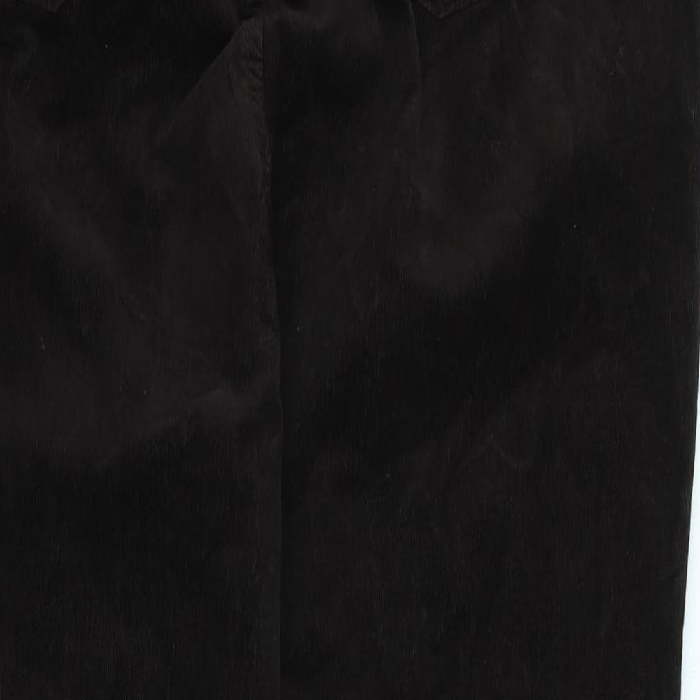 Marks and Spencer Mens Brown Cotton Trousers Size 38 in L29 in Regular Zip