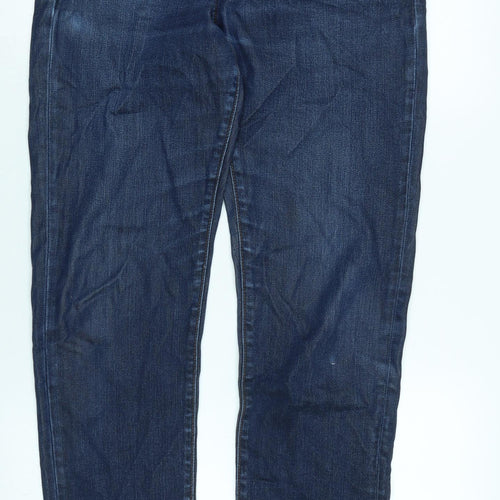 Gap Mens Blue Cotton Blend Straight Jeans Size 32 in L32 in Regular Zip - Logo