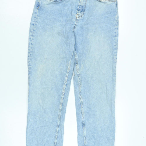 BDG Womens Blue Cotton Straight Jeans Size 27 in L25 in Regular Zip - Raw Hem -logo