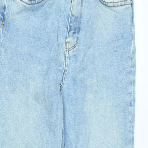 BDG Womens Blue Cotton Straight Jeans Size 27 in L25 in Regular Zip - Raw Hem -logo