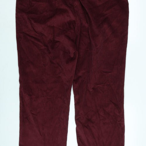 Maine Mens Red Cotton Blend Trousers Size 42 in L29 in Regular Zip