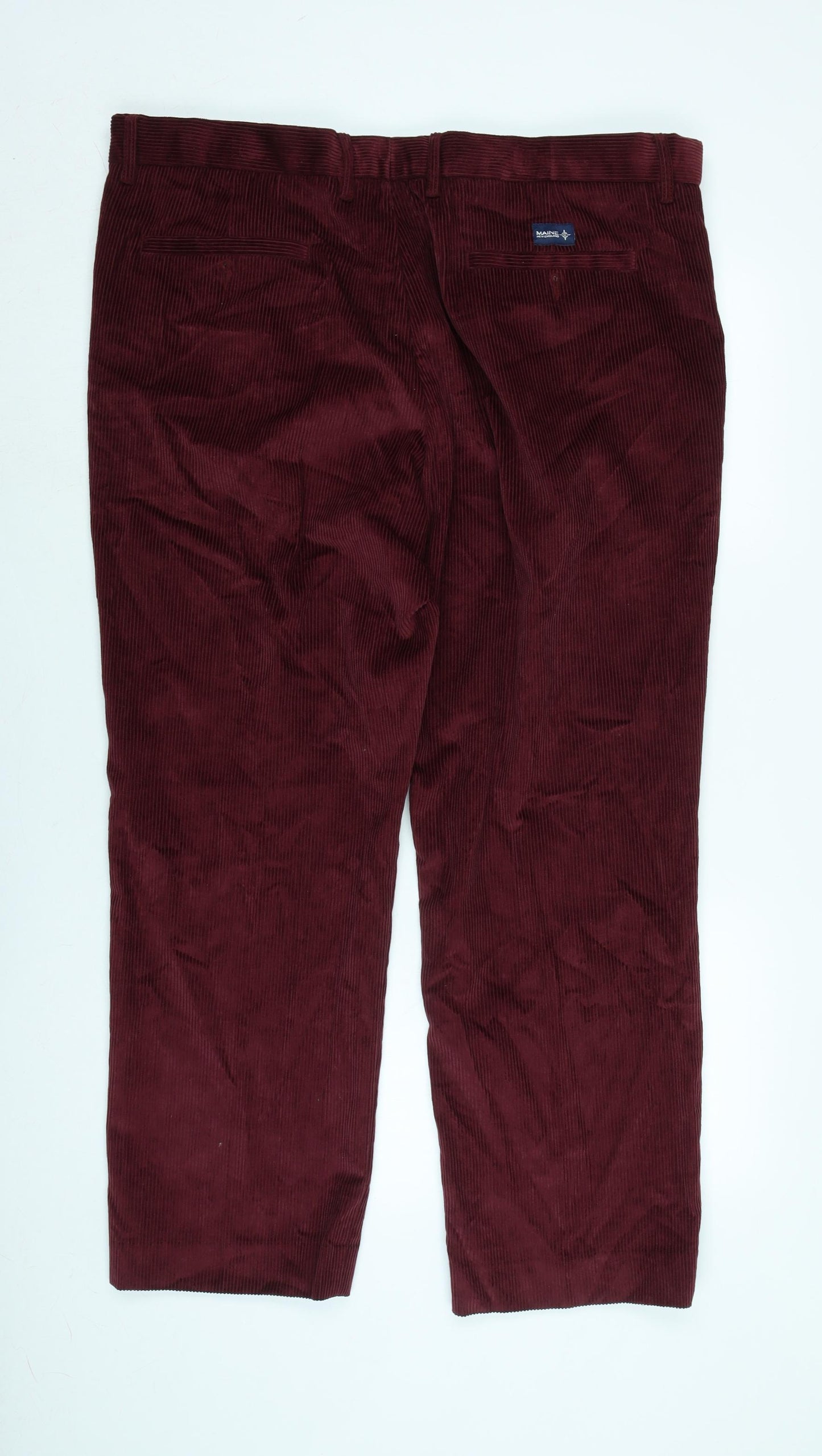 Maine Mens Red Cotton Blend Trousers Size 42 in L29 in Regular Zip