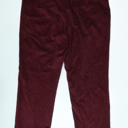 Maine Mens Red Cotton Blend Trousers Size 42 in L29 in Regular Zip