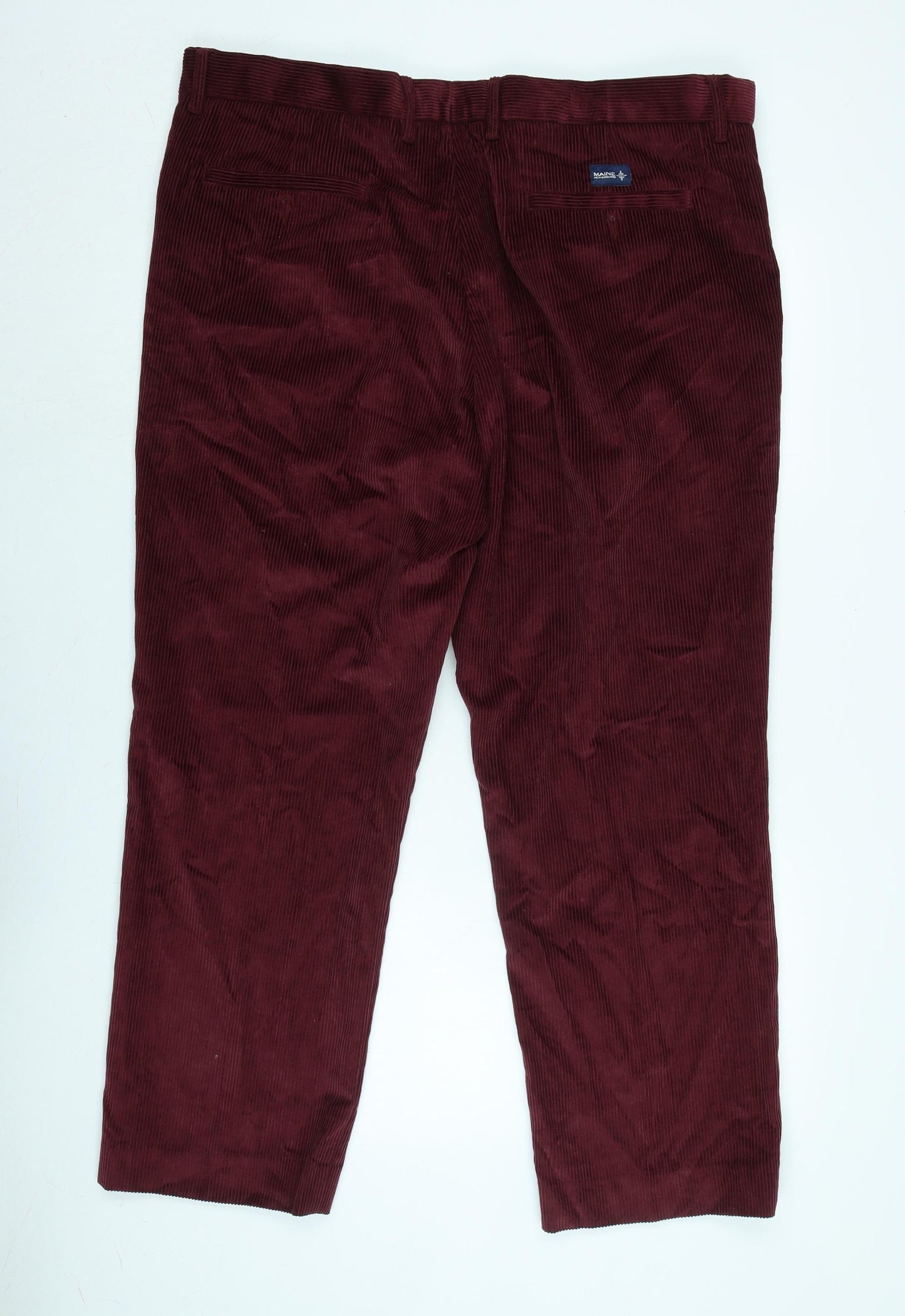 Maine Mens Red Cotton Blend Trousers Size 42 in L29 in Regular Zip