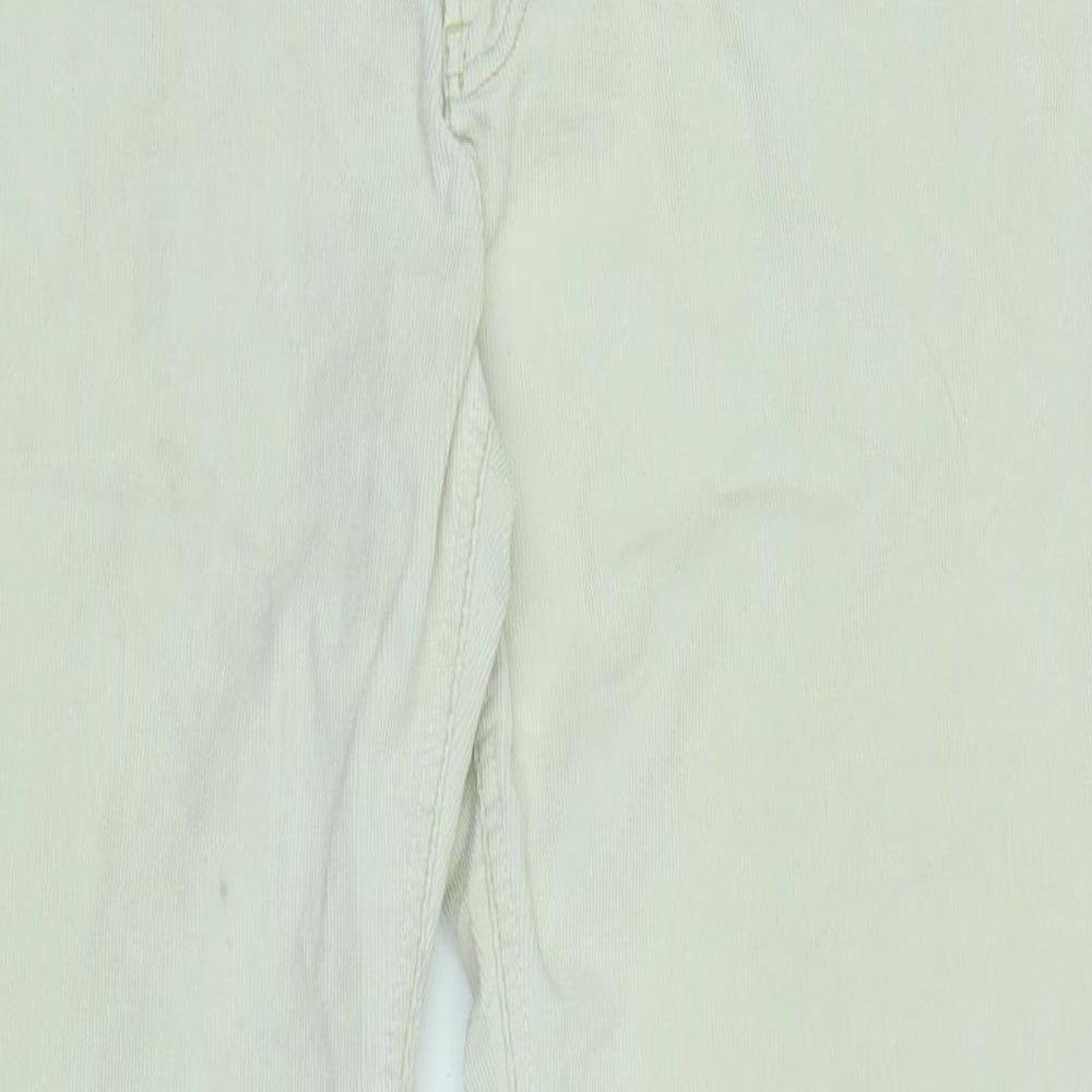 American Eagle Womens Ivory Cotton Blend Trousers Size 14 L31 in Regular Zip