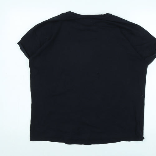 Chevignon Womens Blue Cotton Basic T-Shirt Size M Crew Neck - Peace Legend CV 1479