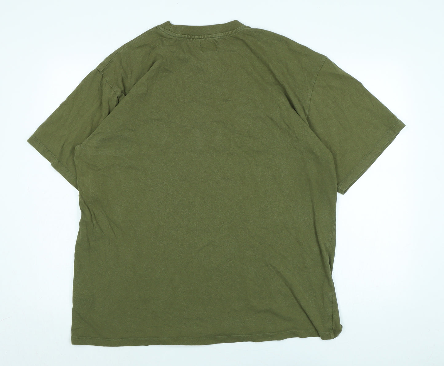 Edwin Mens Green Cotton Blend T-Shirt Size XL Crew Neck - Logo