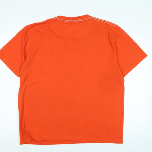 New Era Mens Orange Cotton T-Shirt Size 2XL Crew Neck - New Era 59 Fifty Fitted