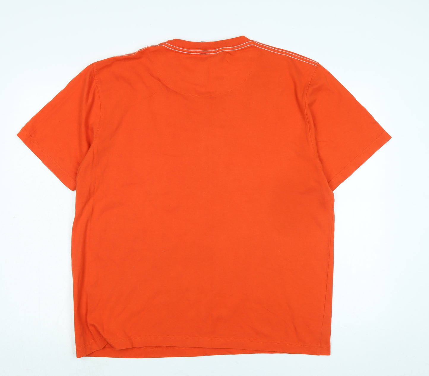 New Era Mens Orange Cotton T-Shirt Size 2XL Crew Neck - New Era 59 Fifty Fitted