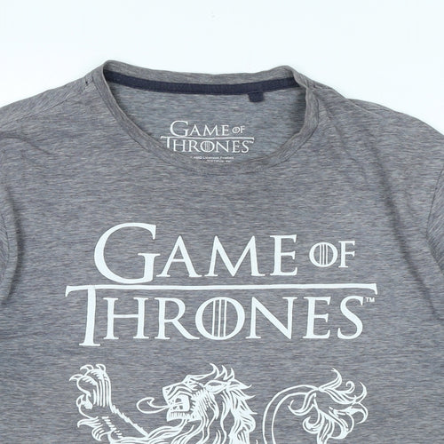 NEXT Womens Grey Cotton Blend Basic T-Shirt Size M Crew Neck - Game of Thrones