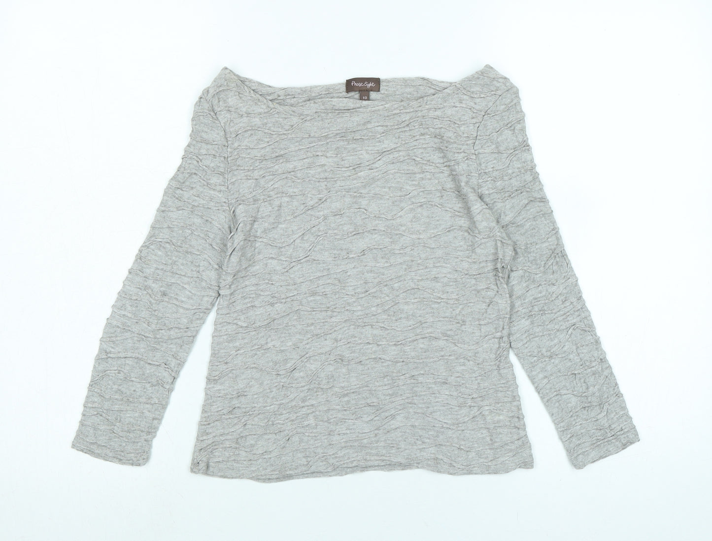 Phase Eight Womens Grey Viscose Jersey T-Shirt Size 10 Boat Neck