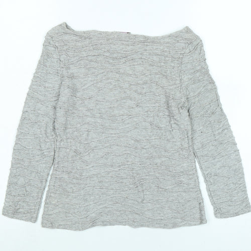 Phase Eight Womens Grey Viscose Jersey T-Shirt Size 10 Boat Neck