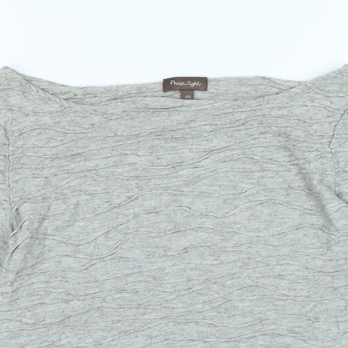 Phase Eight Womens Grey Viscose Jersey T-Shirt Size 10 Boat Neck