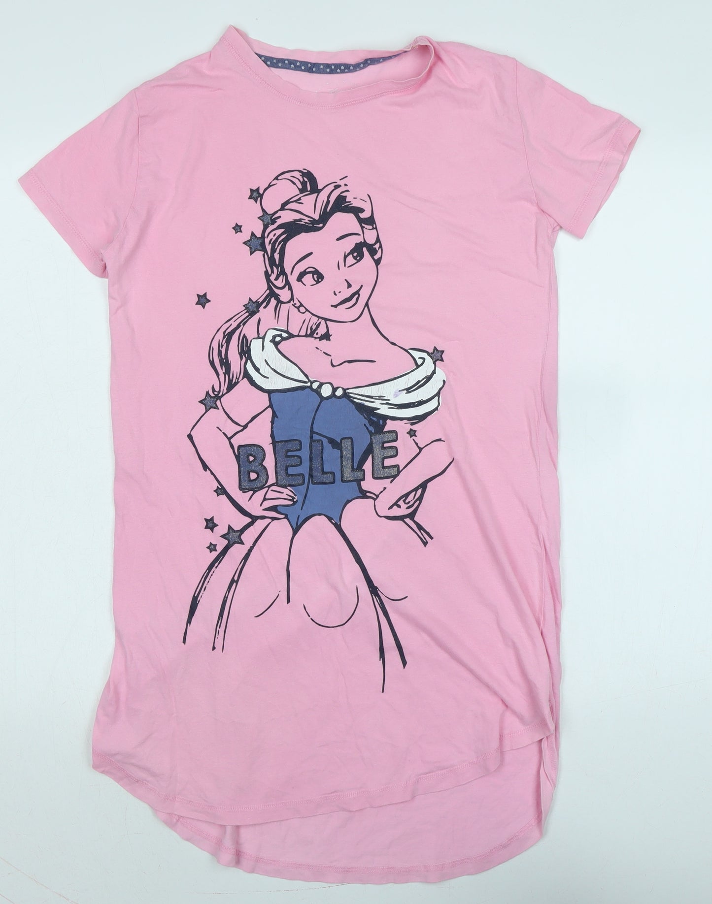 Disney Girls Pink Solid Cotton Blend Capri Nightshirt Size S - Bellla