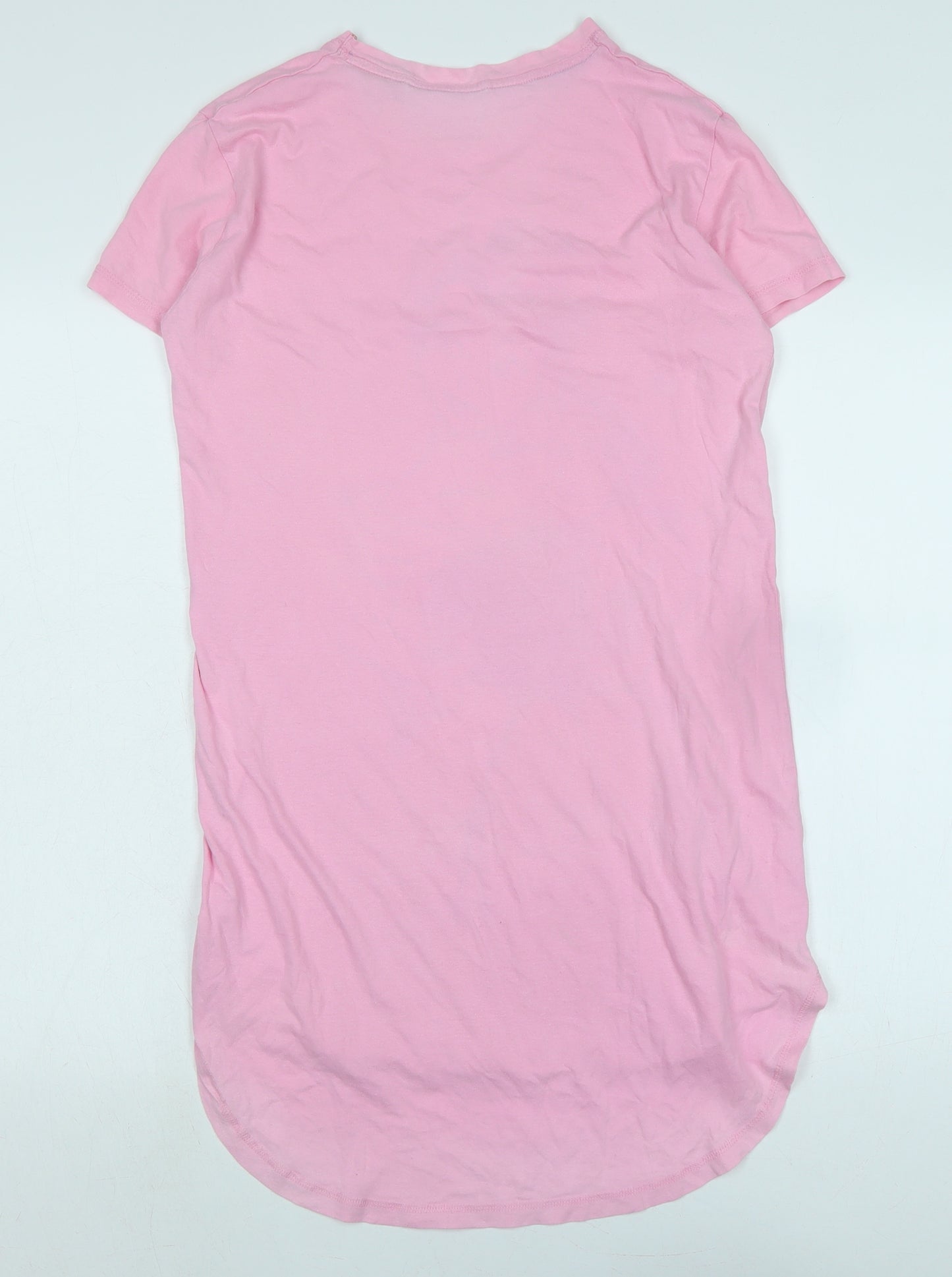 Disney Girls Pink Solid Cotton Blend Capri Nightshirt Size S - Bellla