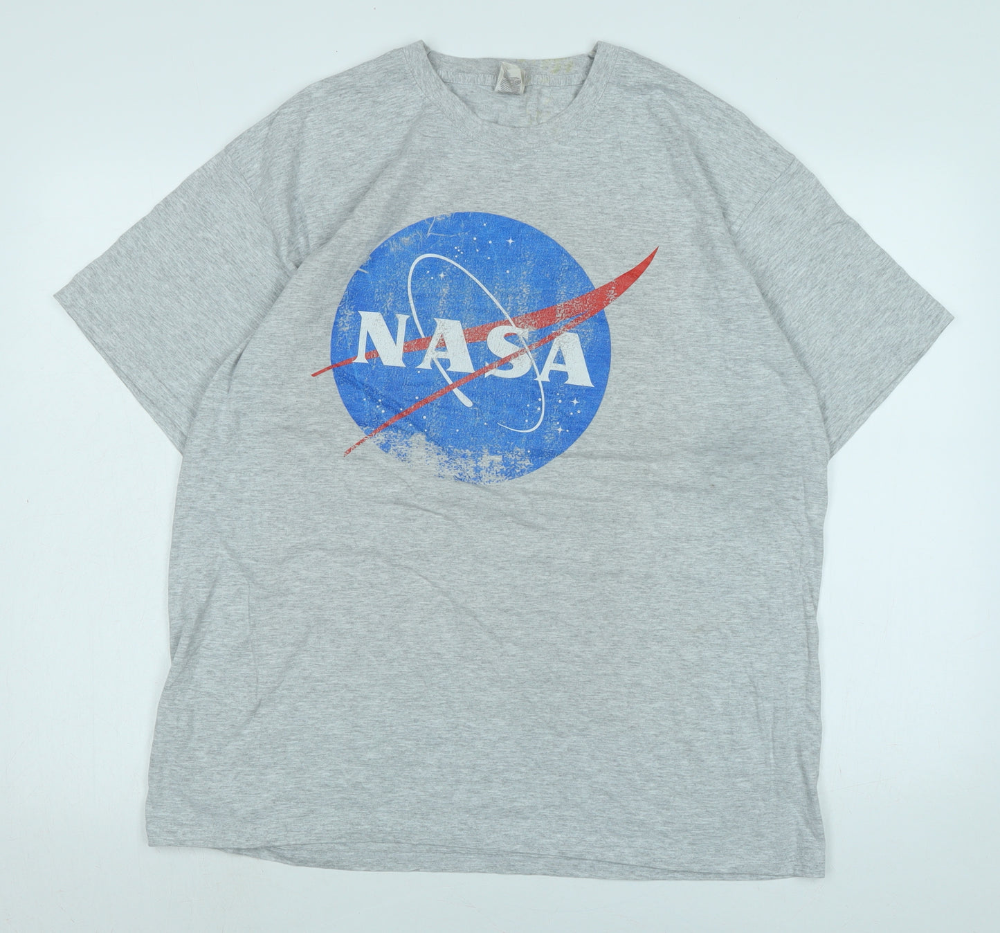 Nasa Mens Grey Cotton Blend T-Shirt Size XL Crew Neck - NASA