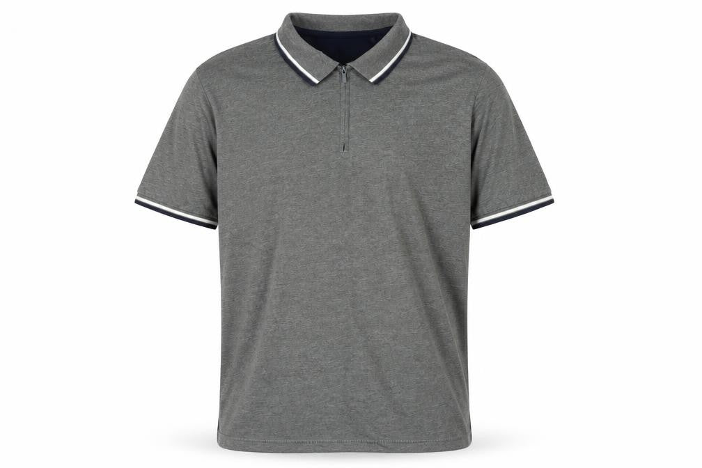 Onfire Mens Grey Polyester Polo Size XL Collared Zip - Logo