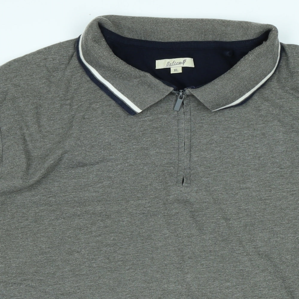 Onfire Mens Grey Polyester Polo Size XL Collared Zip - Logo