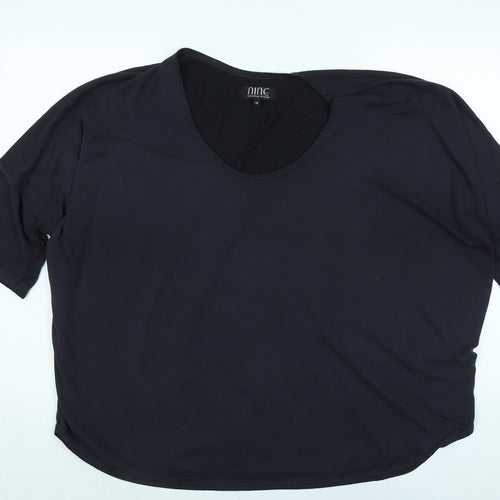 Nine Womens Blue Polyester Basic T-Shirt Size 18 Scoop Neck