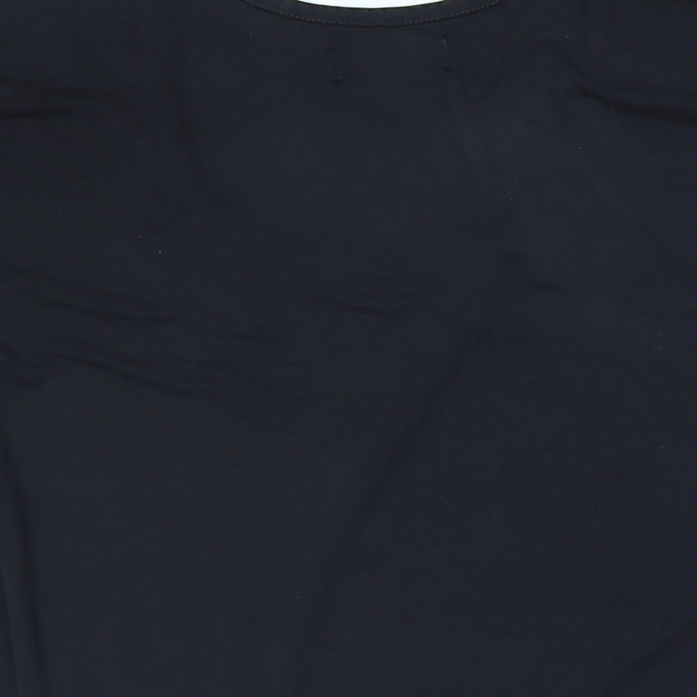 Nine Womens Blue Polyester Basic T-Shirt Size 18 Scoop Neck