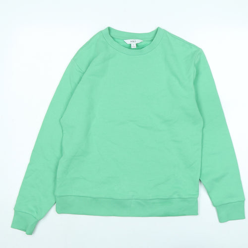 Marks and Spencer Womens Green Polyester Pullover Sweatshirt Size XS