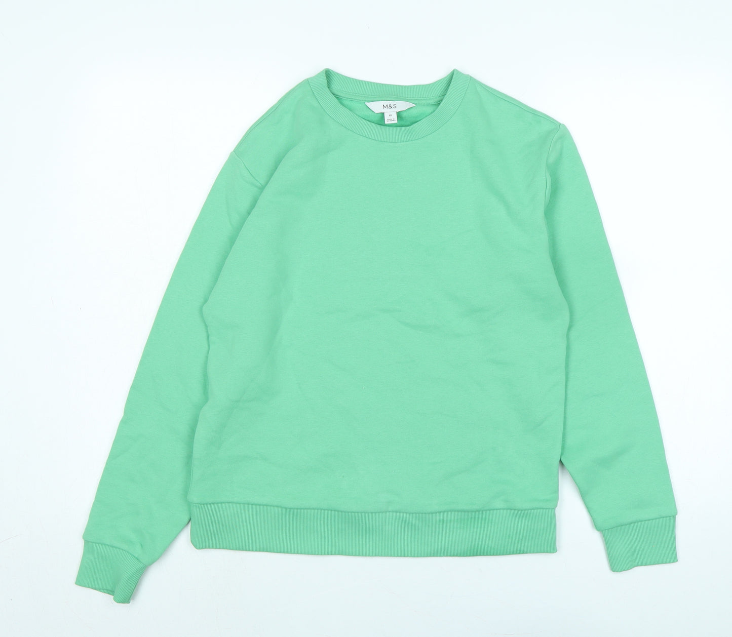 Marks and Spencer Womens Green Polyester Pullover Sweatshirt Size XS