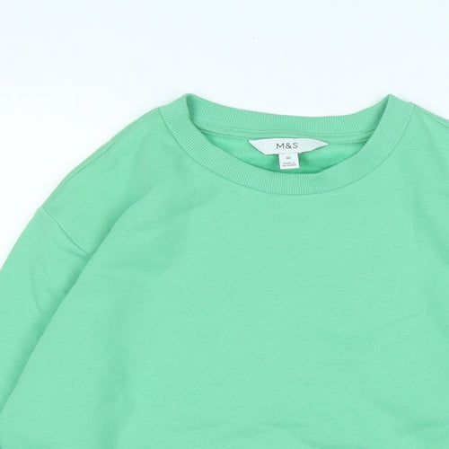 Marks and Spencer Womens Green Polyester Pullover Sweatshirt Size XS