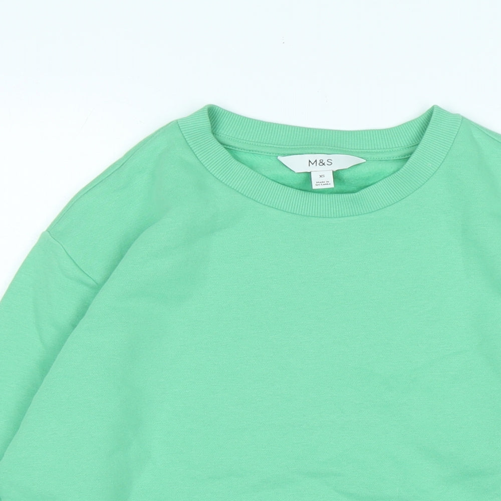 Marks and Spencer Womens Green Polyester Pullover Sweatshirt Size XS