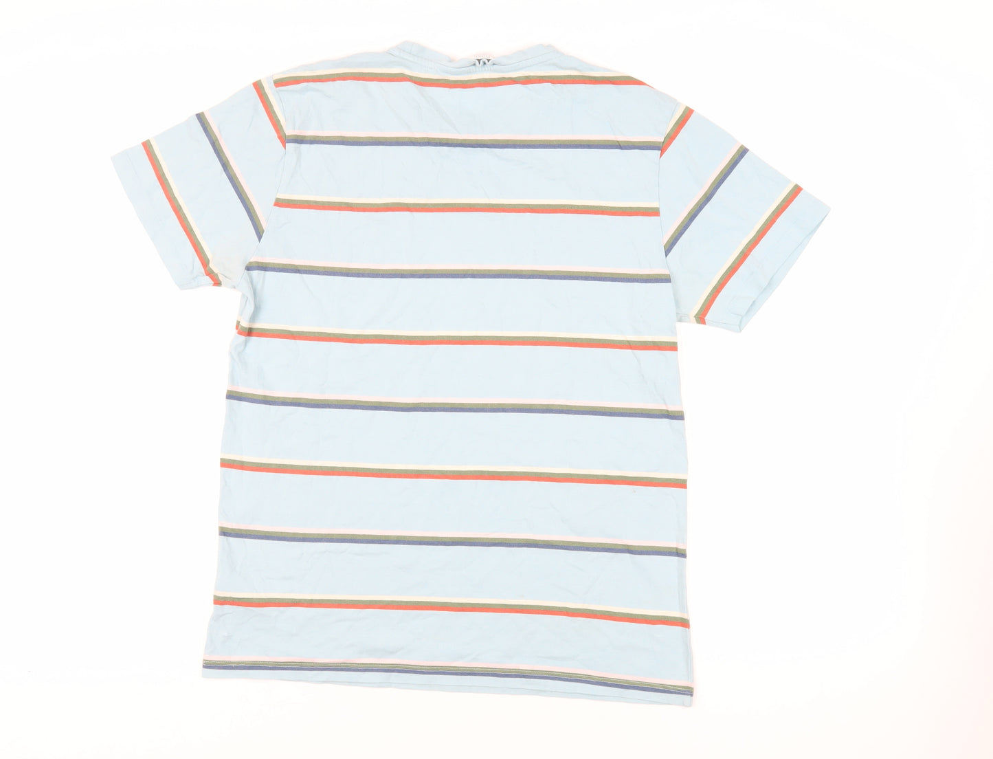 NEXT Mens Blue Striped Cotton T-Shirt Size M Crew Neck