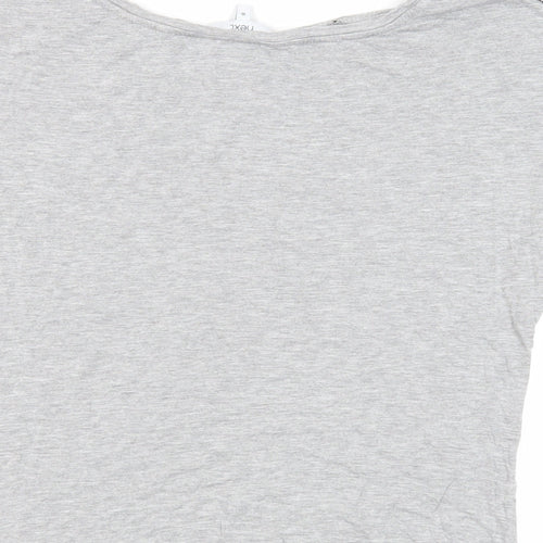 NEXT Womens Grey Animal Print Viscose Basic T-Shirt Size 10 Boat Neck