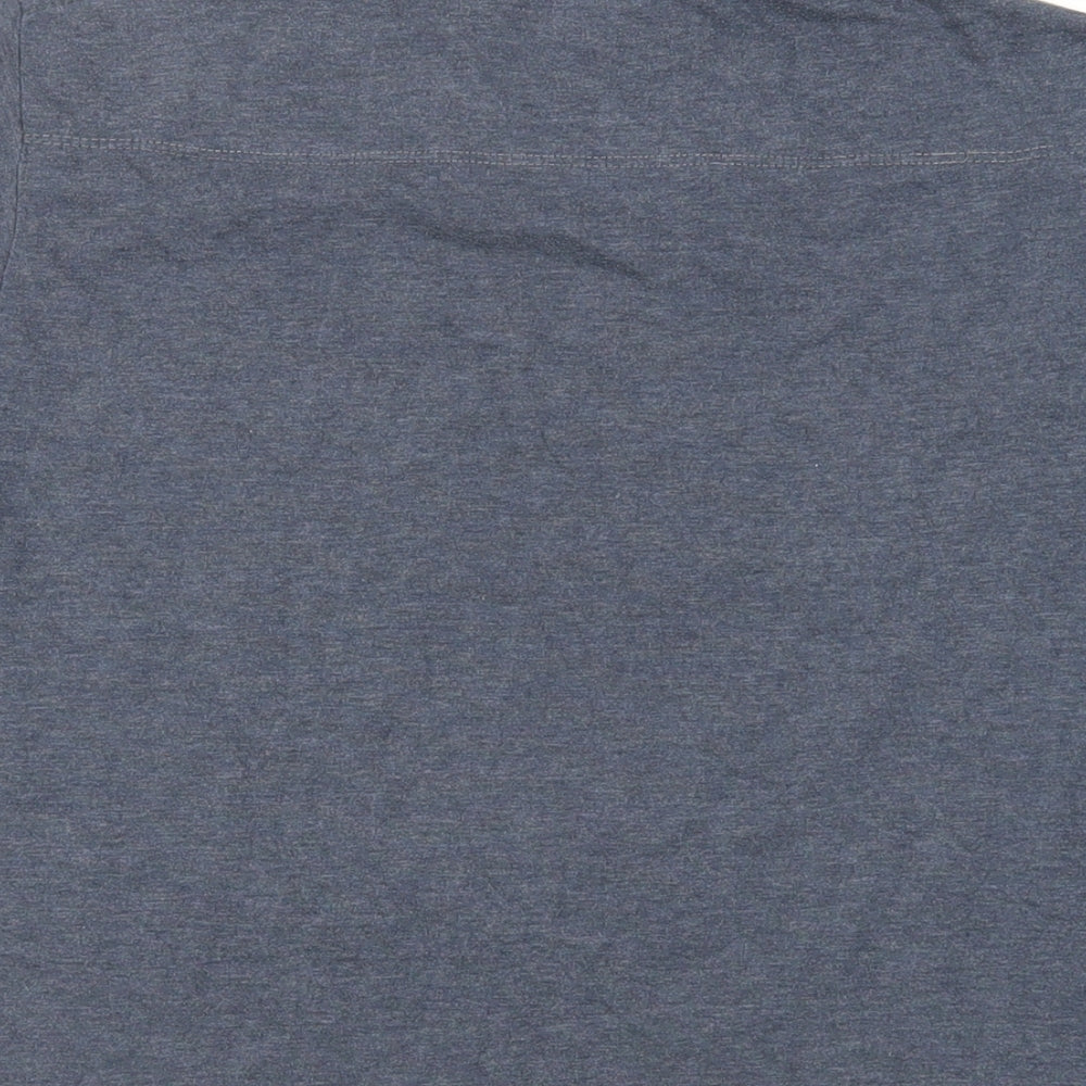 French Connection Mens Blue Cotton T-Shirt Size L Crew Neck - Pocket Detail