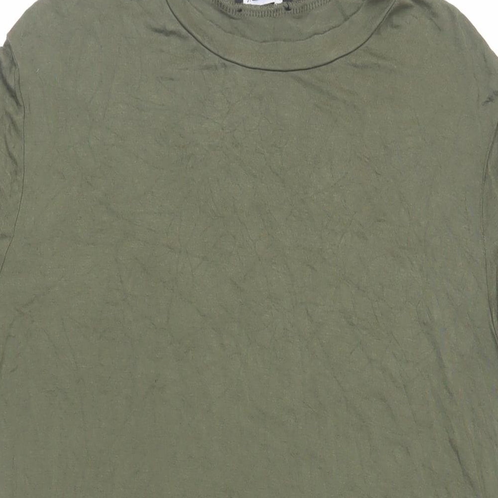 New Look Womens Green Viscose T-Shirt Dress Size 12 Crew Neck Pullover