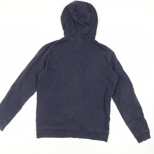 Money Boys Blue Cotton Full Zip Hoodie Size 12-13 Years Zip - Logo Pockets