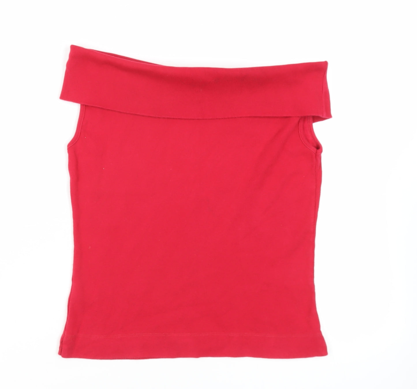 Dorothy Perkins Womens Red Cotton Basic Blouse Size 14 Off the Shoulder