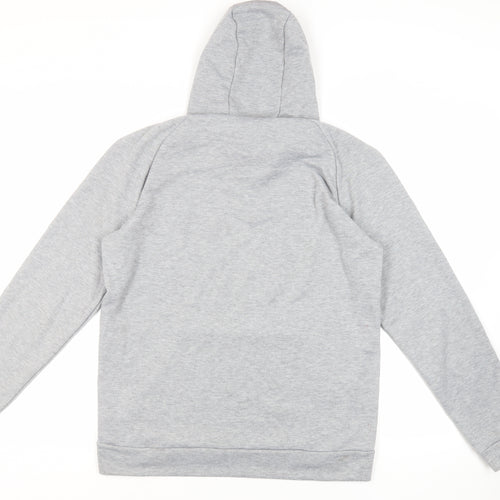 Nike Mens Grey Polyester Pullover Hoodie Size M - Logo Pockets