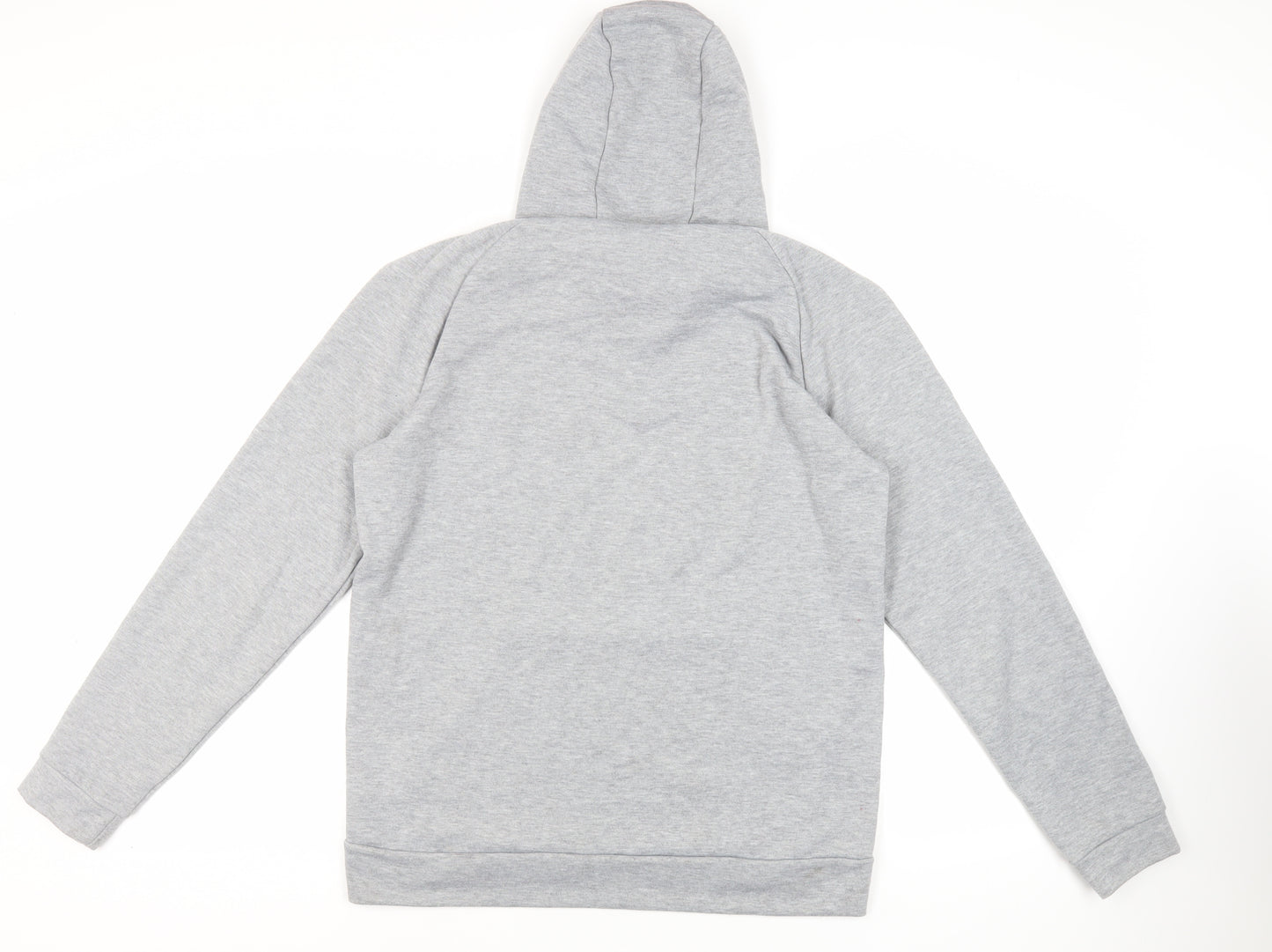 Nike Mens Grey Polyester Pullover Hoodie Size M - Logo Pockets